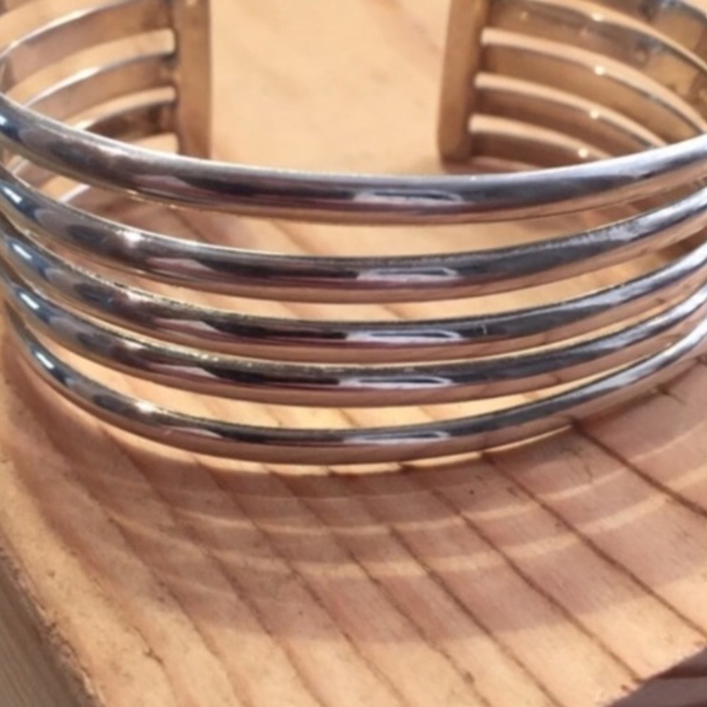 Women’s 925 multi band silver cuff bracelet